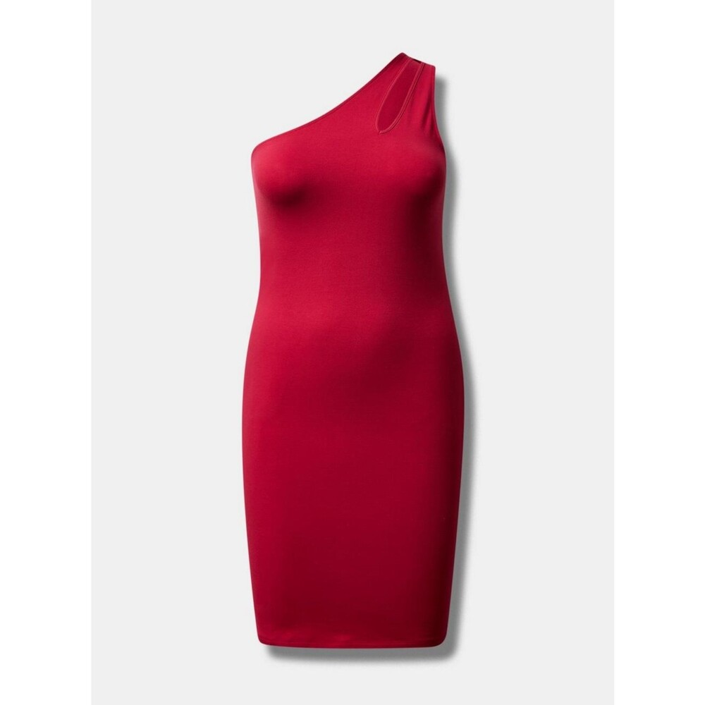 NWT Torrid 0 Cherries Jubilee Mini Foxy Bodycon One Shoulder Dress Size Large - Picture 5 of 8